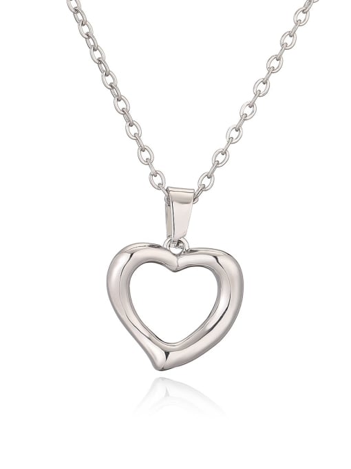 Hollow Heart Pendant & Chain