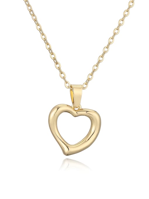 Hollow Heart Pendant & Chain