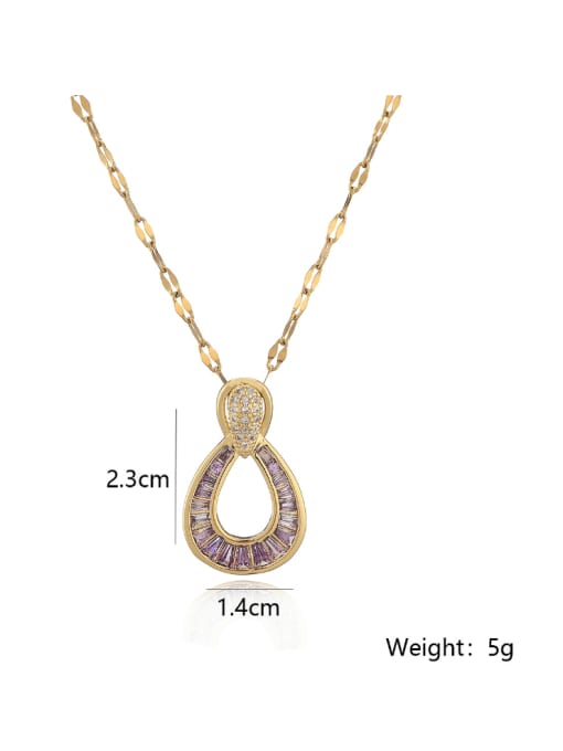 Cubic Zirconia Hoop Pendant & Chain