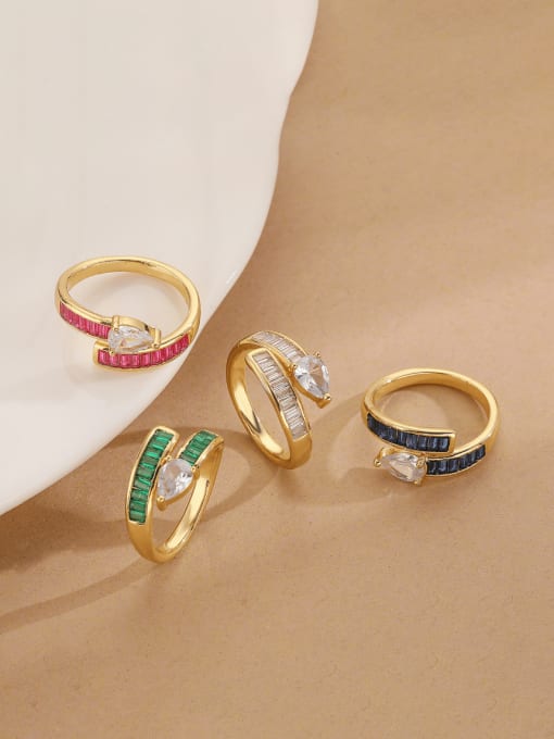 Coloured Cubic Zirconia Gold Ring