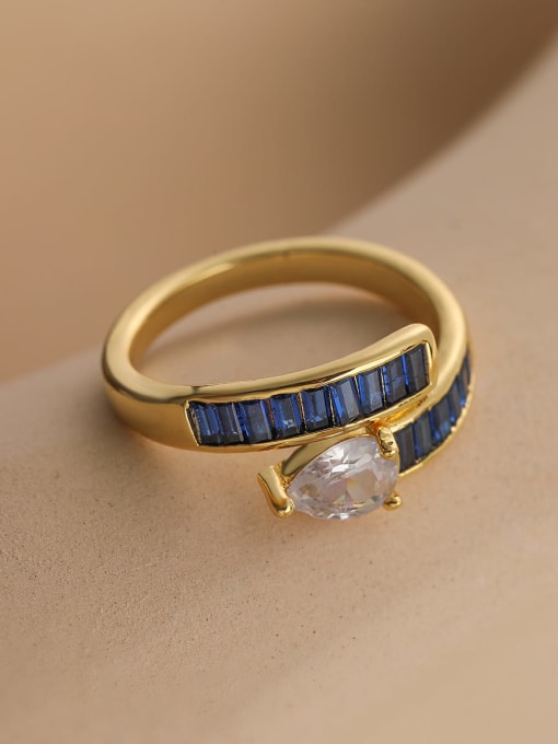 Coloured Cubic Zirconia Gold Ring