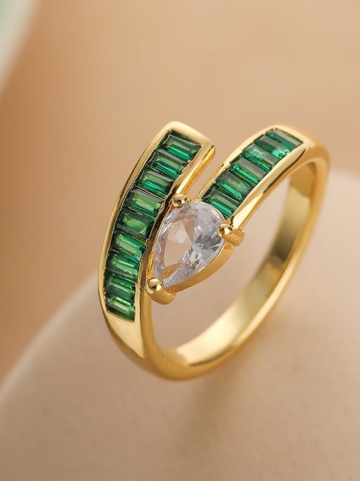 Coloured Cubic Zirconia Gold Ring