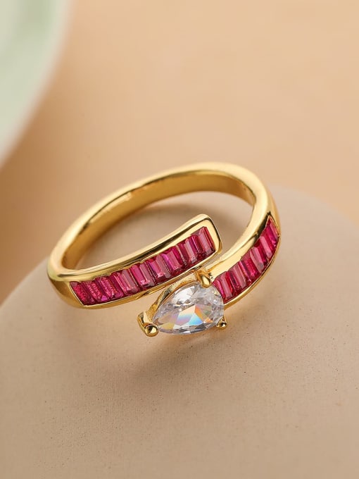 Coloured Cubic Zirconia Gold Ring