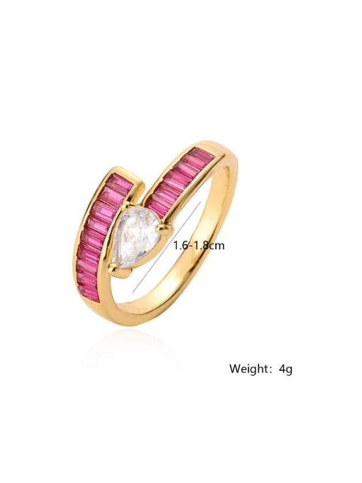 Coloured Cubic Zirconia Gold Ring