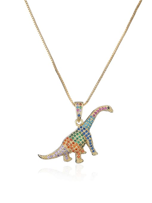 Cubic Zirconia Dinosaur Pendant & Chain
