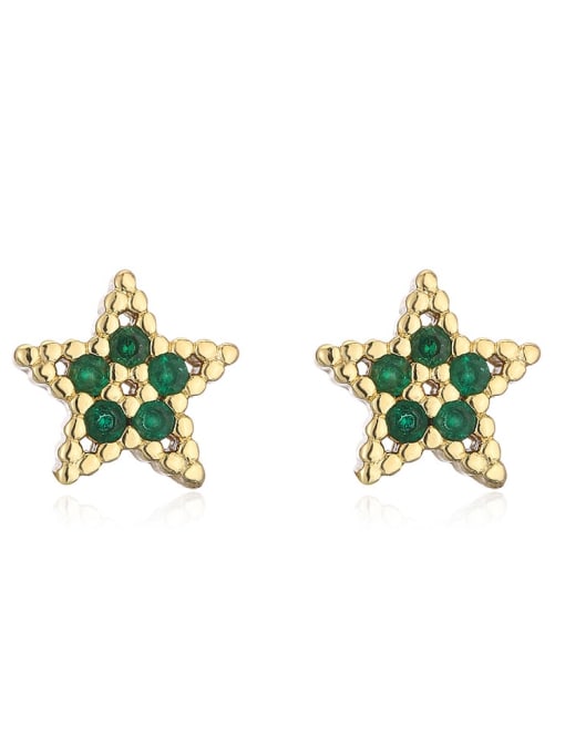 Cubic Zirocnia Star Stud Earrings