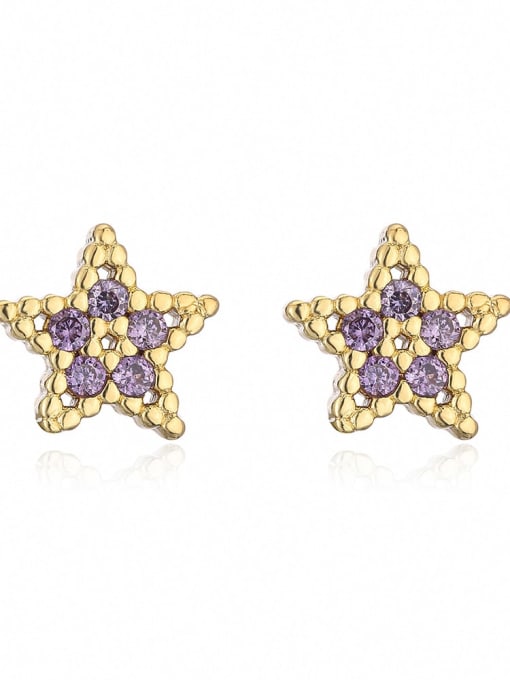 Cubic Zirocnia Star Stud Earrings