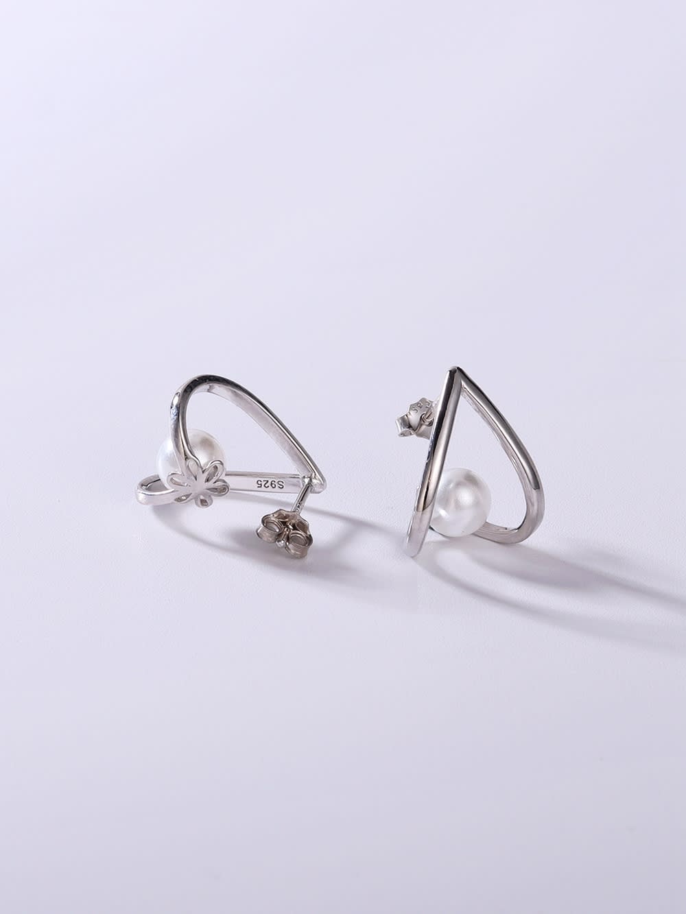 925 Sterling Silver Imitation Pearl Earrings
