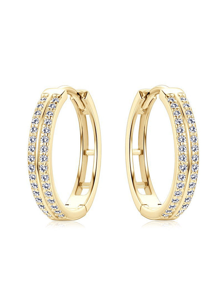 925 Sterling Silver Cubic Zirconia Hoop Earrings