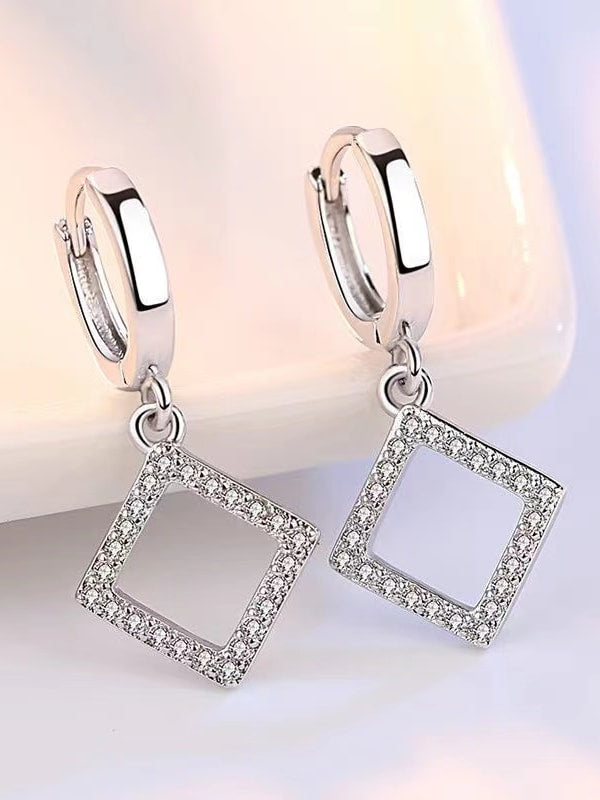 925 Sterling Silver Cubic Zirconia Drop Earrings