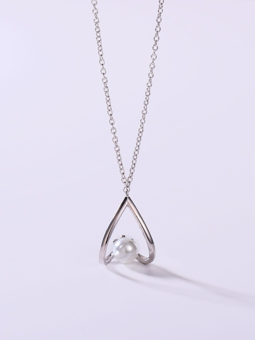 925 Sterling Silver Imitation Pearl Necklace