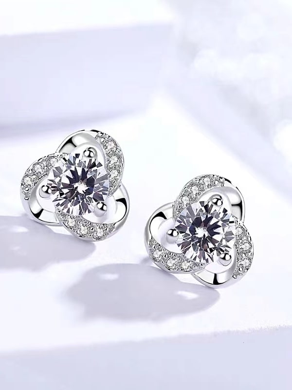 925 Sterling Silver Cubic Zirconia Stud Earrings