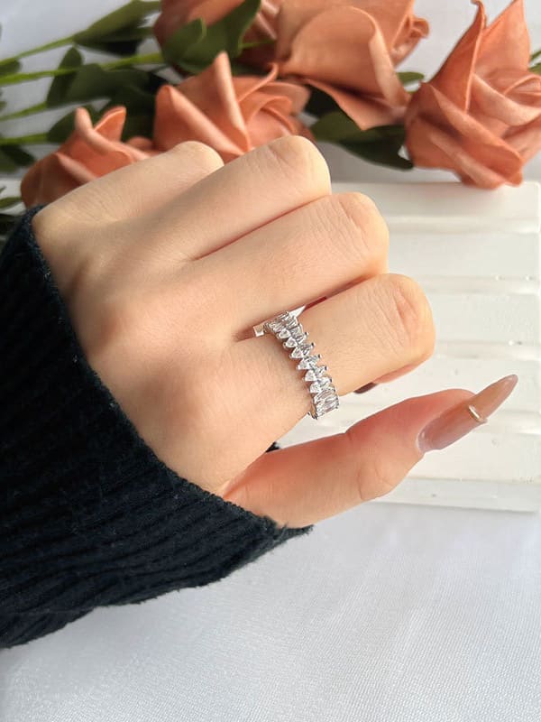 925 Sterling Silver Cubic Zirconia Band Ring