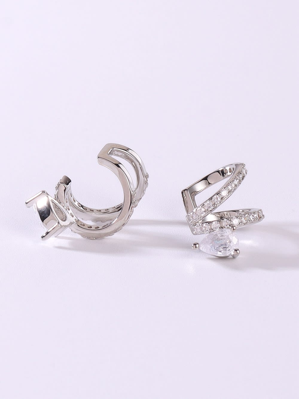 925 Sterling Silver Cubic Zirconia Clip Earrings