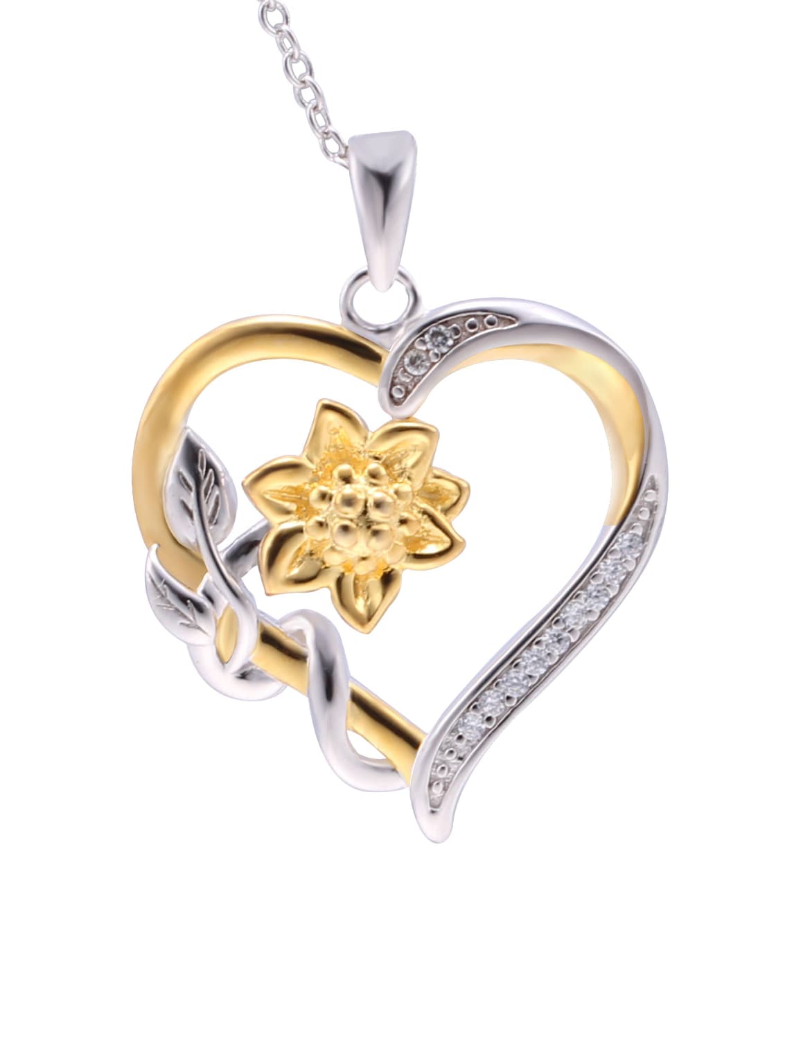 925 Sterling Silver Cubic Zirconia Multi-Tone Necklace