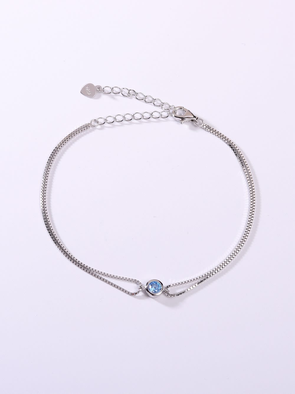 925 Sterling Silver Cubic Zirconia Blue Bracelet
