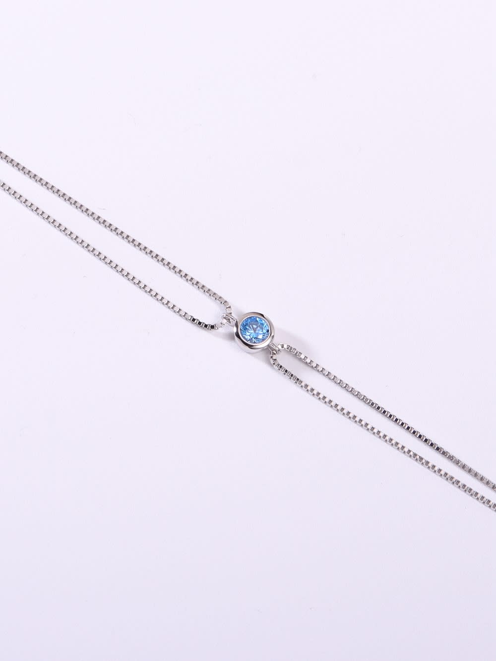 925 Sterling Silver Cubic Zirconia Blue Bracelet