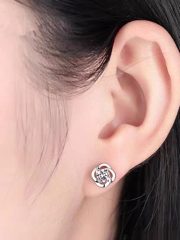 925 Sterling Silver Cubic Zirconia Stud Earrings