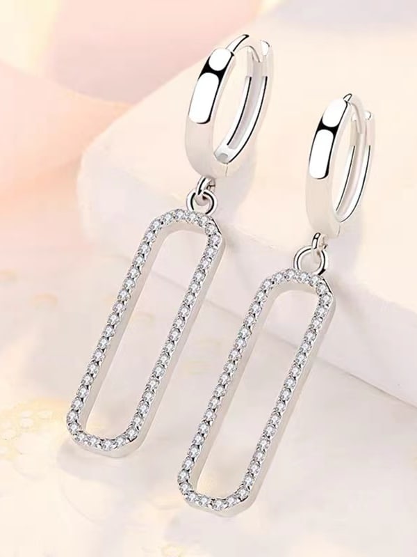 925 Sterling Silver Cubic Zirconia Drop Earrings