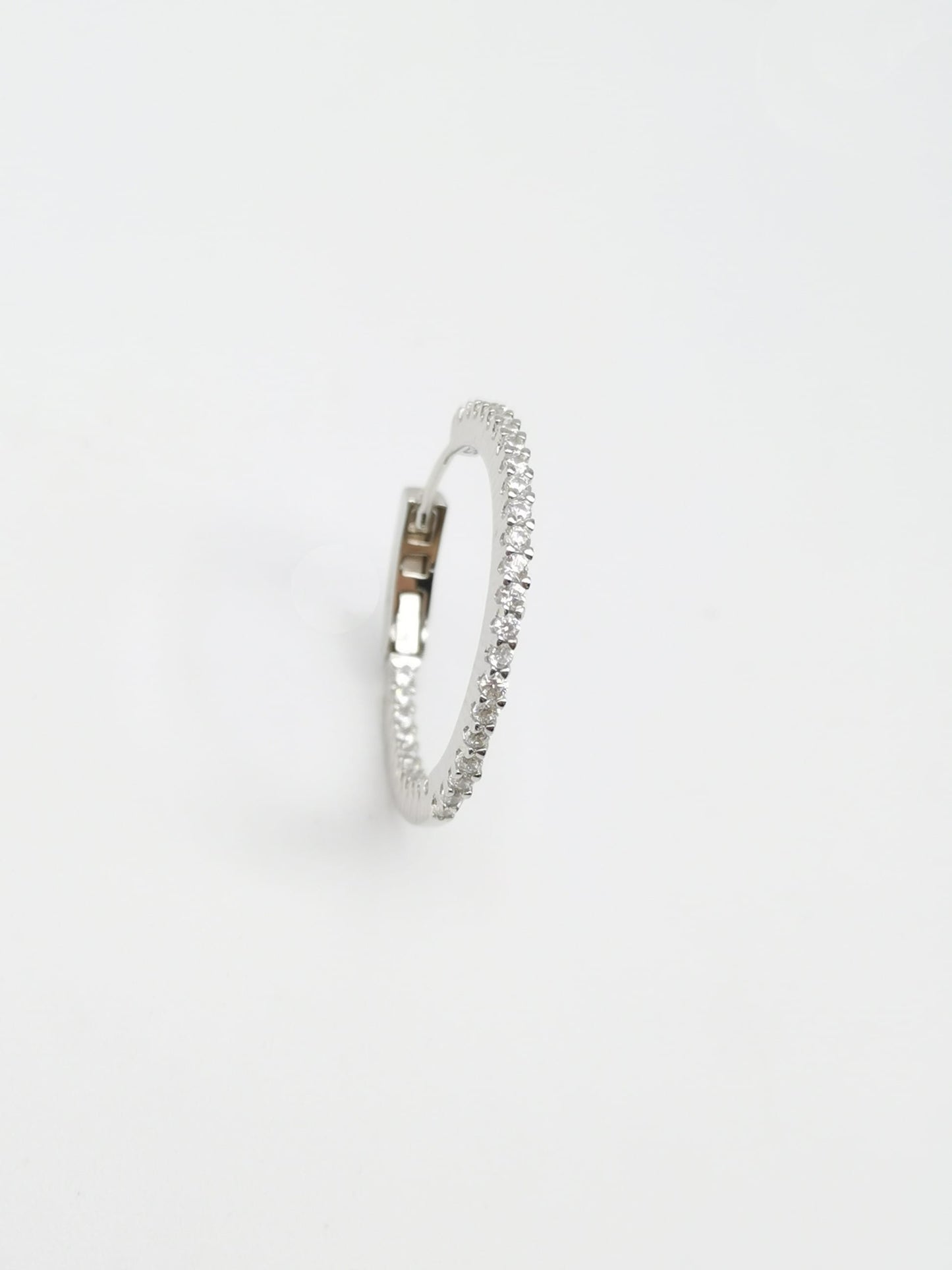 925 Sterling Silver Cubic Zirconia Hoop Earrings