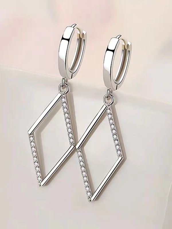 925 Sterling Silver Cubic Zirconia Drop Earrings