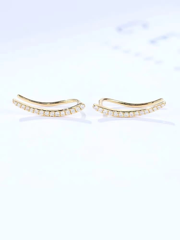 925 Sterling Silver Cubic Zirconia Long Earrings