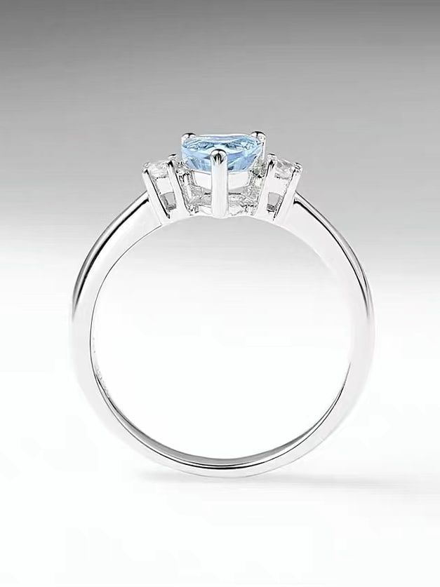 925 Sterling Silver Blue High Carbon Diamond Ring