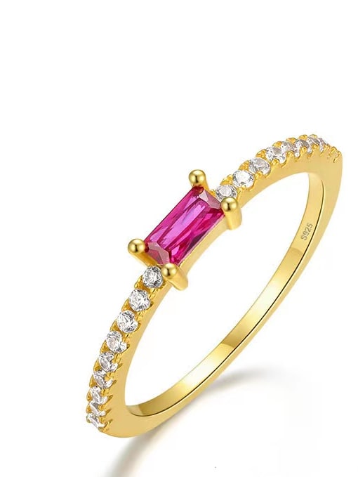 925 Sterling Silver Cubic Zirconia Multi-Colour Ring
