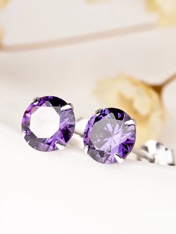 925 Sterling Silver Cubic Zirconia Stud Earrings