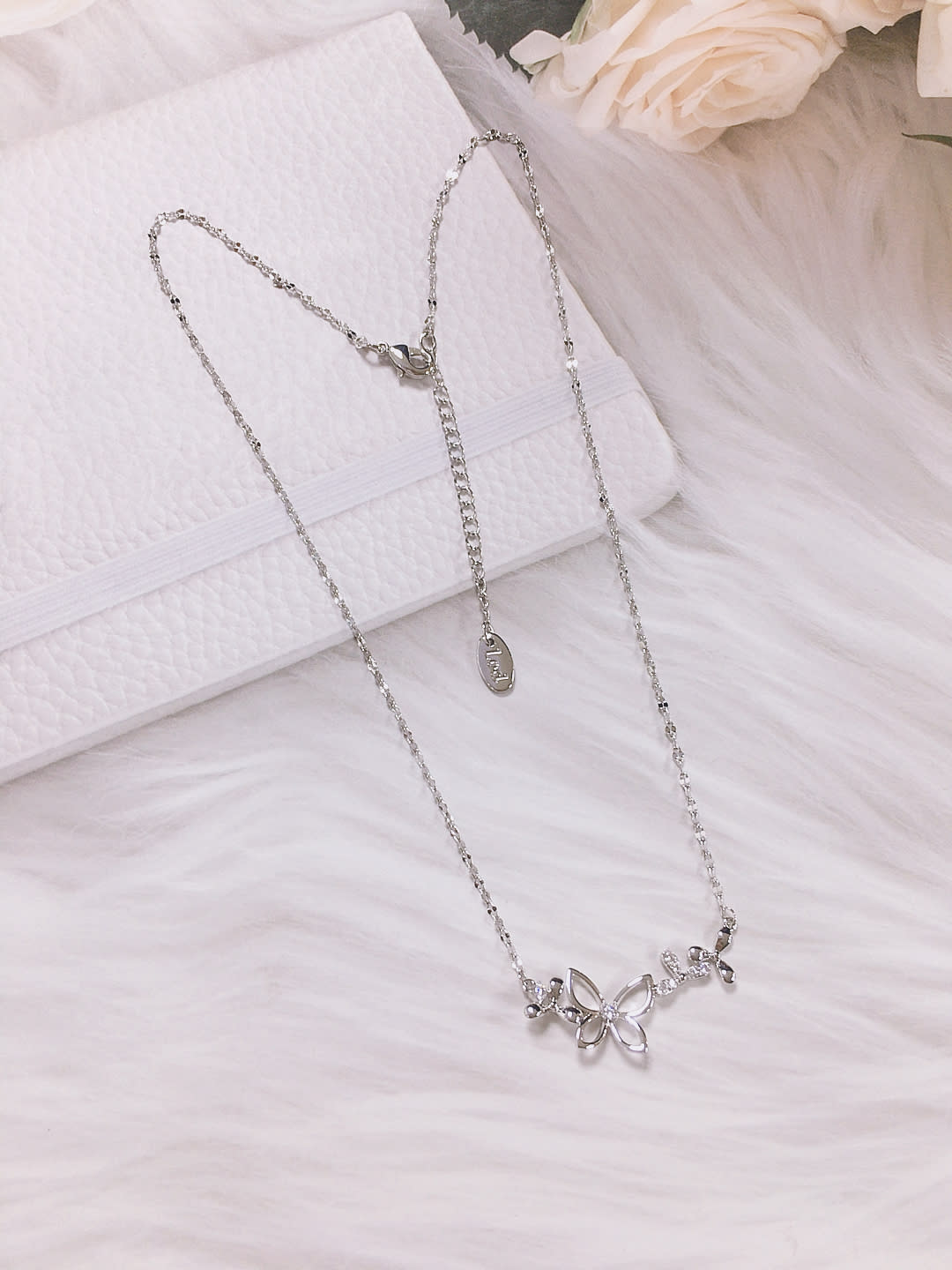 Cubic Zirconia Butterfly Necklace