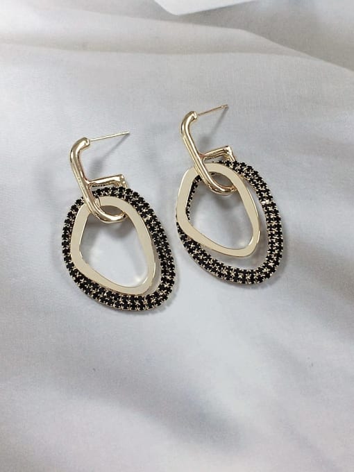 Cubic Zirconia Irregular Drop Earrings