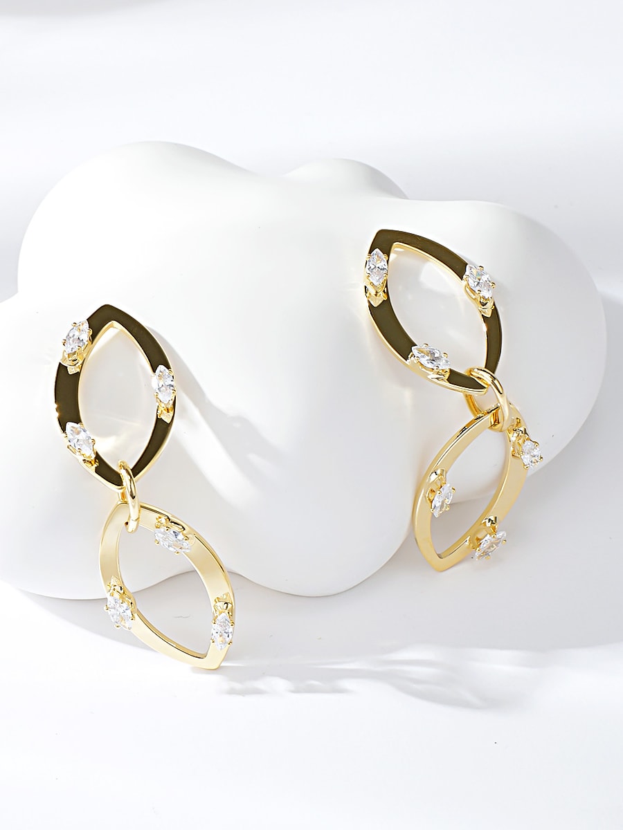 Cubic Zirconia Water Drop Earrings