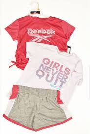 REEBOK Girls 2 Tops & Shorts Set