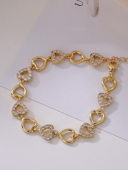 Cubic Zirconia Dainty Heart Bracelet