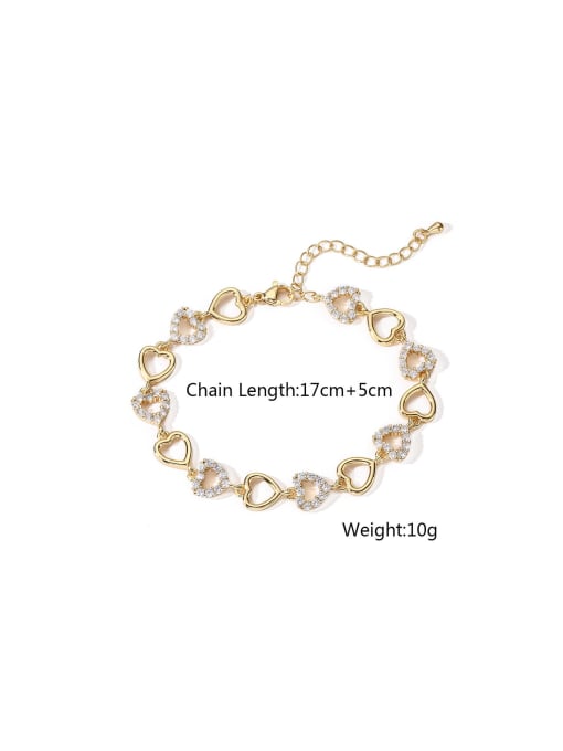 Cubic Zirconia Dainty Heart Bracelet
