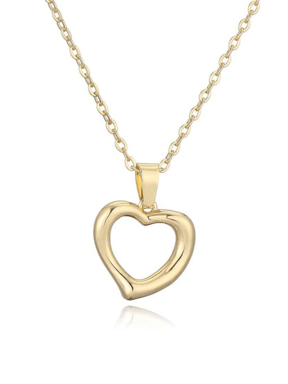 Hollow Heart Pendant & Chain