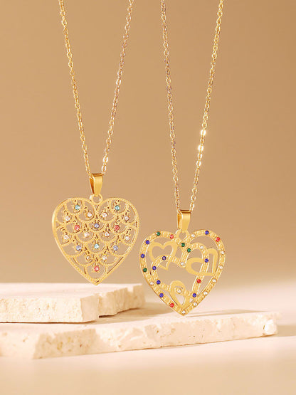 Cubic Zirconia Heart Shaped Pendant & Chain