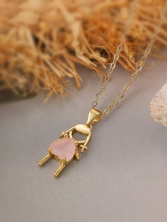 Cubic Zirconia Girl Pendant & Chain