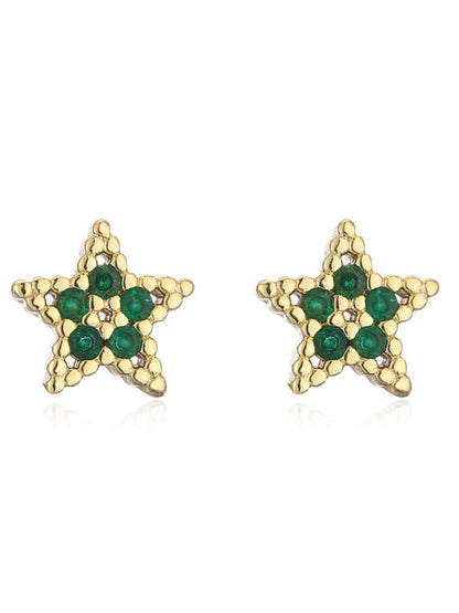 Cubic Zirocnia Star Stud Earrings