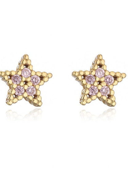 Cubic Zirocnia Star Stud Earrings