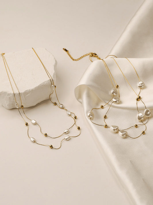 Layered Pearl Necklace