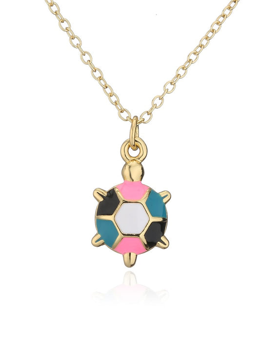 Multi-Coloured Turtle Pendant & Chain