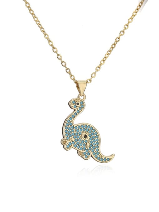 Cubic Zirconia Dinosaur Pendant & Chain