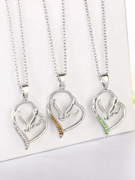 925 Sterling Silver Cubic Zirconia Heart Necklace