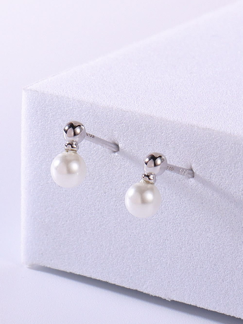 925 Sterling Silver Imitation Pearl Earrings
