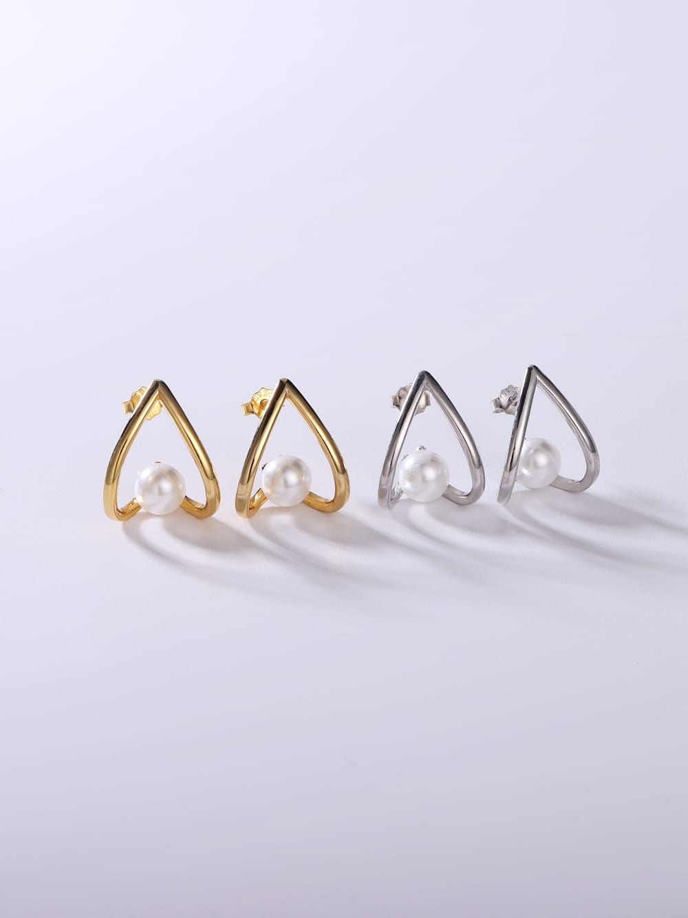 925 Sterling Silver Imitation Pearl Earrings