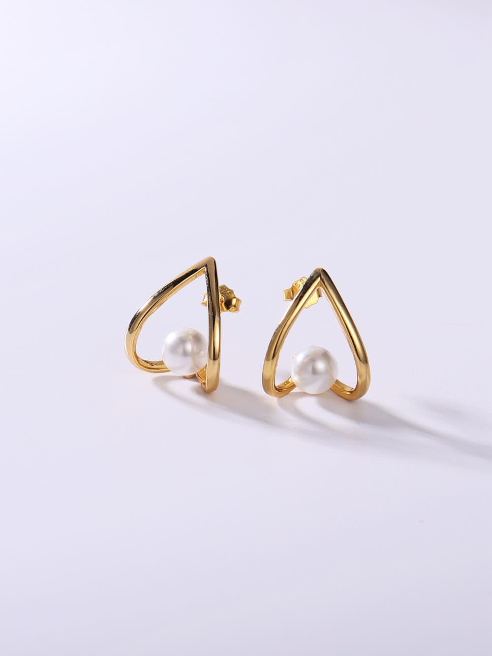 925 Sterling Silver Imitation Pearl Earrings