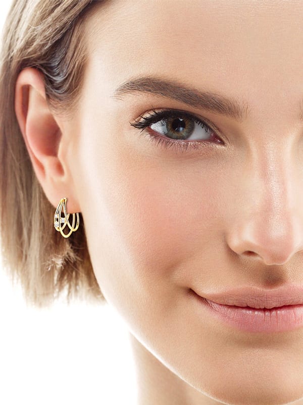 925 Sterling Silver Cubic Zirconia Hoop Earrings