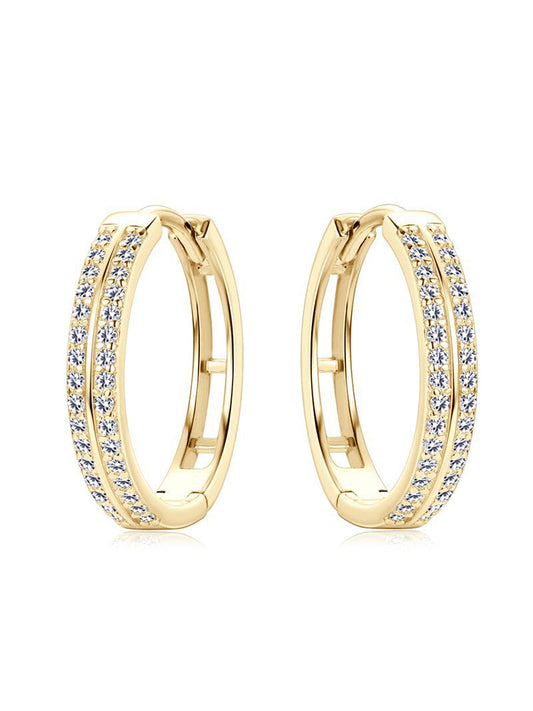 925 Sterling Silver Cubic Zirconia Hoop Earrings