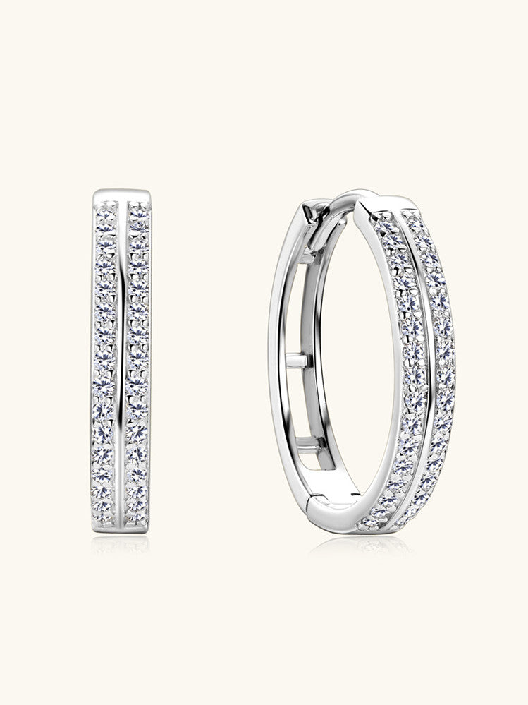 925 Sterling Silver Cubic Zirconia Hoop Earrings